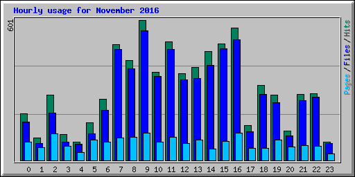 Hourly usage for November 2016