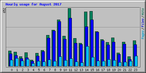 Hourly usage for August 2017